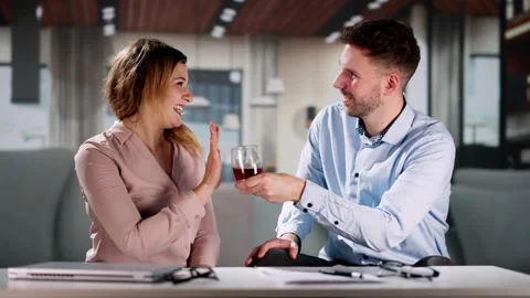 Stop Drinking Alcohol. Refuse Glass Of Whisky Stock Footage 267282801