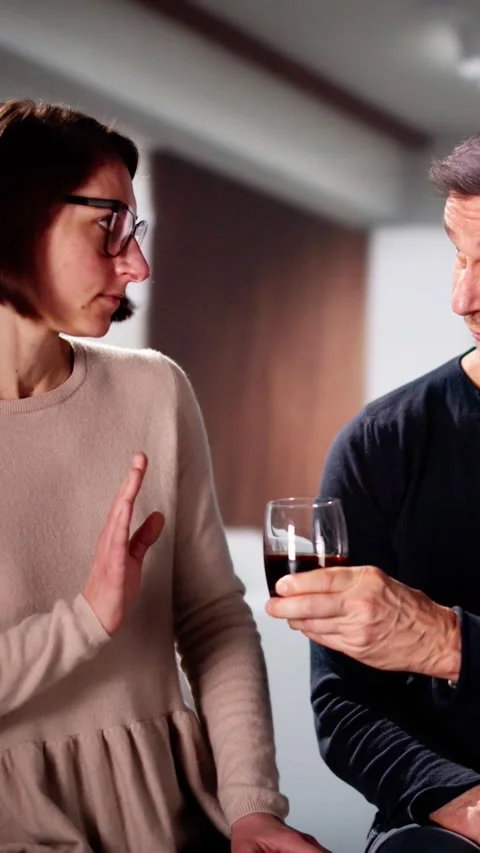 Stop Drinking Alcohol. Refuse Glass Of Whisky Stock Footage 268472852