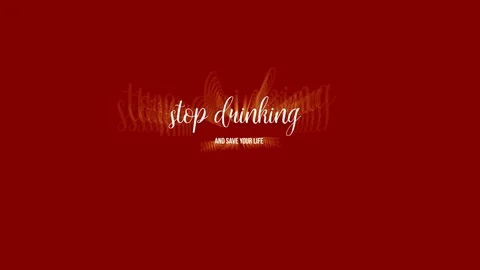 Stop drinking concept, appearing handwritten words on red background HD Stock Footage 114265772