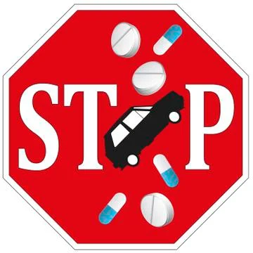 Stop Driving with Drugs Illustrazione stock