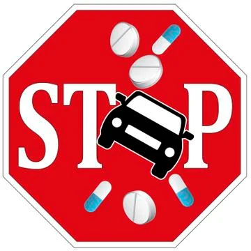 Stop Driving with Drugs Illustrazione stock