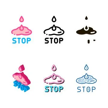Stop dropping blood icon variety vector outline Stock Illustration