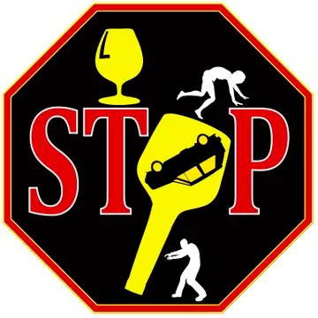 Stop drunk driving Illustrazione stock