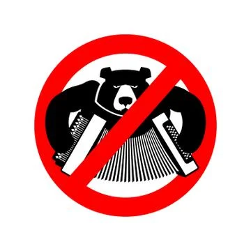 Stop drunk Russian. It is forbidden to people of Russia. Crossed-bear with ac Illustrazione stock