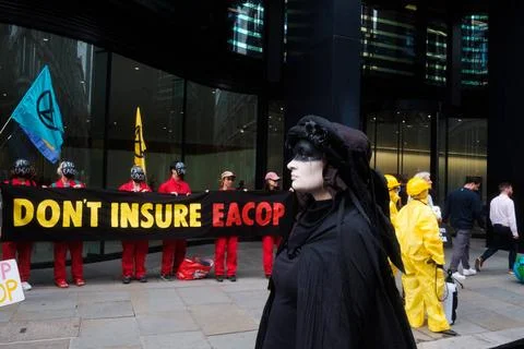  Stop EACOP climate protest, London, UK. London, UK. 30 AUG, 2023. Activis... Stock Photos