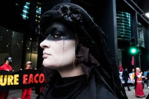  Stop EACOP climate protest, London, UK. London, UK. 30 AUG, 2023. Activis... Stock Photos