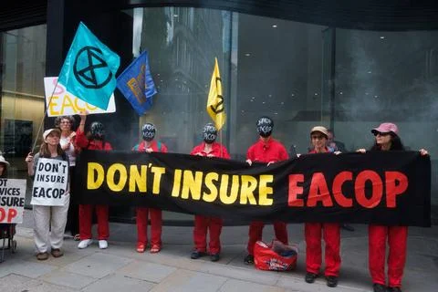  Stop EACOP climate protest, London, UK. London, UK. 30 AUG, 2023. Activis... Stock Photos