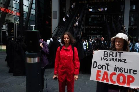  Stop EACOP climate protest, London, UK. London, UK. 30 AUG, 2023. Activis... Stock Photos