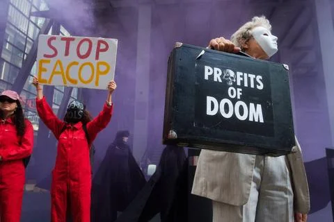  Stop EACOP climate protest, London, UK. London, UK. 30 AUG, 2023. Activis... Stock Photos