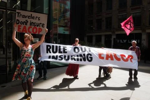  Stop EACOP climate protest, London, UK. London, UK. 30 AUG, 2023. Activis... Stock Photos