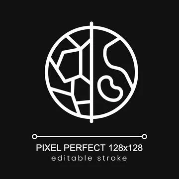 Stop Earth desertification pixel perfect white linear icon for dark theme Stock-Illustration