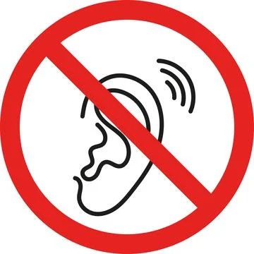 Stop eavesdropping sign. Stock Illustration