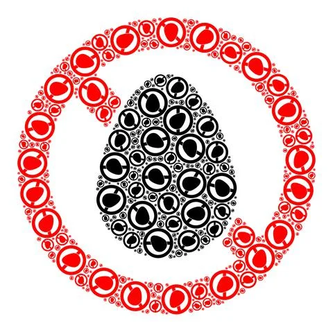 Stop Egg Recursion Icon Collage of Self Items 스톡 일러스트