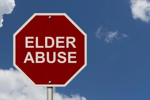 Stop elder abuse sign Illustrazione stock