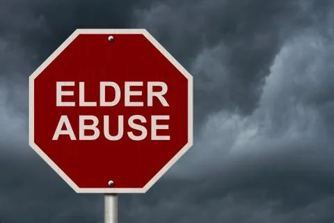 Stop elder abuse sign Stock Illustration