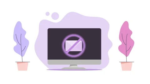 Stop email icon on deskop screen Video stock 171862718