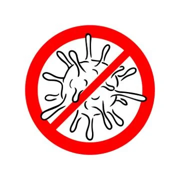 Stop epidemy prohibited sign Stock Illustration