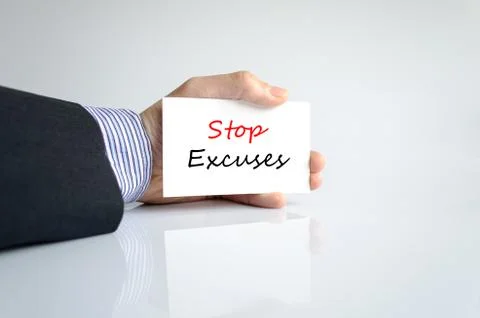 Stop excuses text concept Foto stock