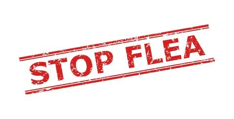 STOP FLEA Stamp with Unclean Surface and Double Parallel Lines 스톡 일러스트