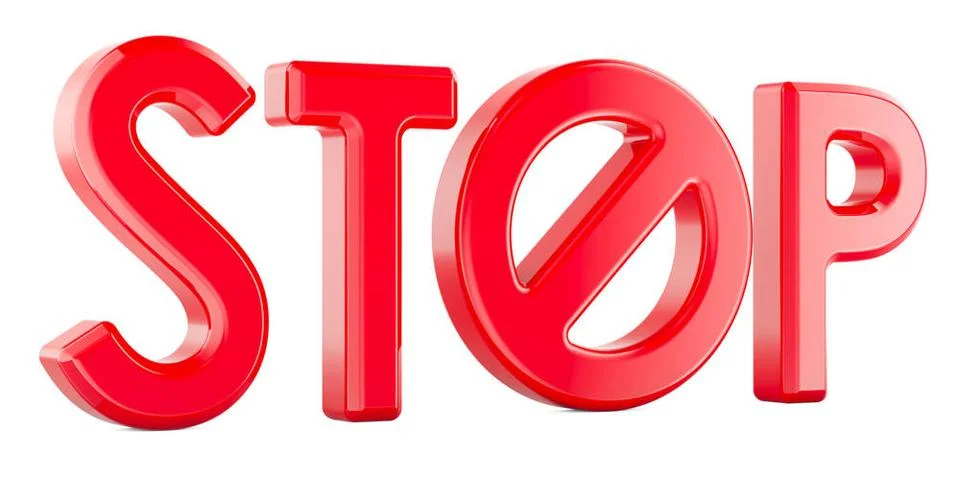 STOP with forbidden sign, 3D rendering STOP with forbidden sign, 3D render... Stock Photos