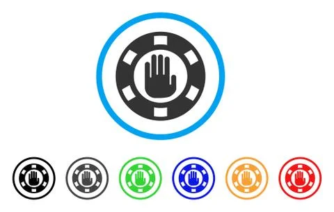 Stop Gambling Chip Vector Icon Illustration
