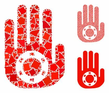 Stop gambling palm Composition Icon of Bumpy Elements Illustrazione stock