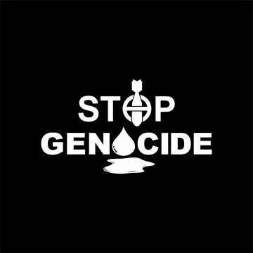 Stop Genocide Sign, Stop War Theme Text  Visual Illustrazione stock