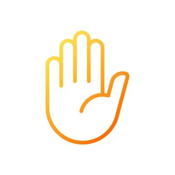 Stop gesture pixel perfect gradient linear vector icon Stock Illustration