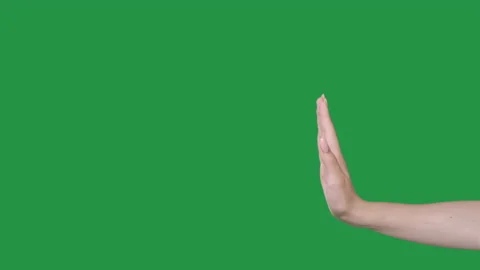 Stop gesture social distancing hand warning no Stock Footage 173386335