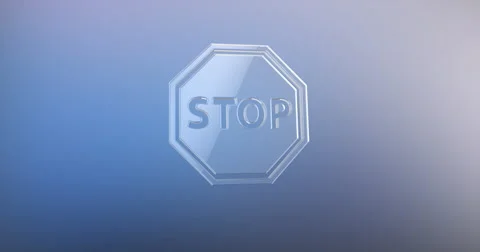 Stop Glass 3d Icon Stock Footage 67105686
