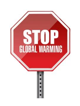 Stop global warming red road sign illustration design Stock Illustration