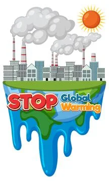 Stop global warming text banner design Stock Illustration