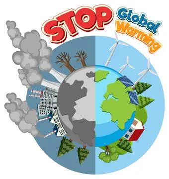 Stop global warming vector concept Stock Illustration