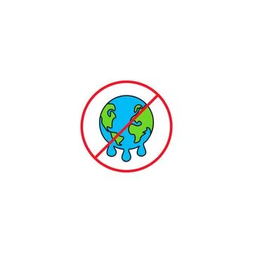 Stop global warming. Vector icon template Illustrazione stock