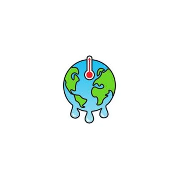 Stop global warming. Vector icon template Stock Illustration