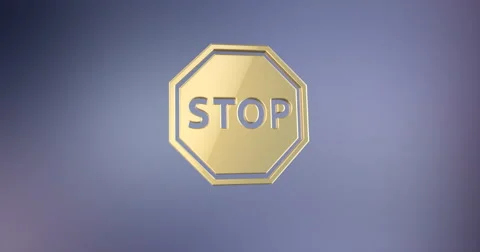 Stop Gold 3d Icon Stock Footage 67105586