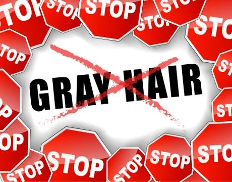 Stop gray hair concept Stock Illustration