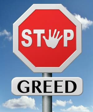 Stop greed Stock Illustration
