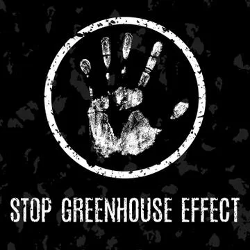 Stop greenhouse effect vector sign イラスト素材