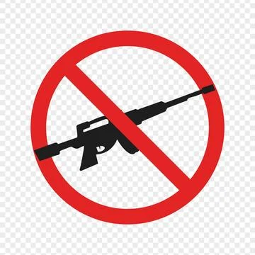 Stop Gun Icon. No Weapons Allowed Sign. No Gun Prohibited Symbol Иллюстрация