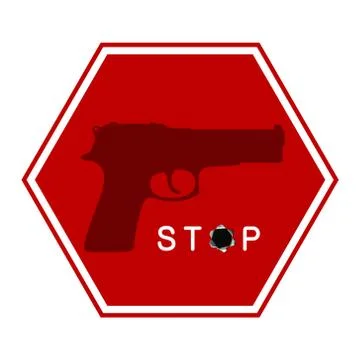 Stop gun sign Stock Illustration