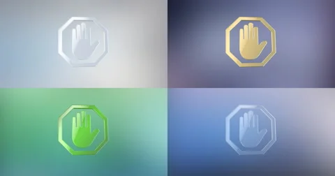 Stop Hand 3d Icon Stock Footage 68082740