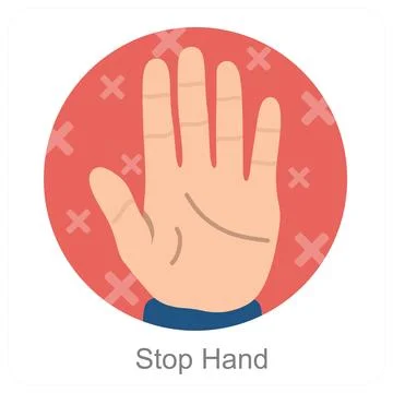 Stop Hand and warning icon concept Stock Illustration