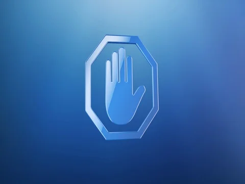 Stop Hand Blue 3d Icon Stock Footage 73352727