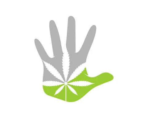 Stop hand with cannabis leaf inside Illustrazione stock