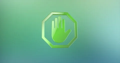 Stop Hand Color 3d Icon Stock Footage 68082390