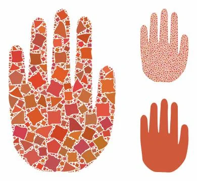 Stop hand Composition Icon of Ragged Elements 스톡 일러스트