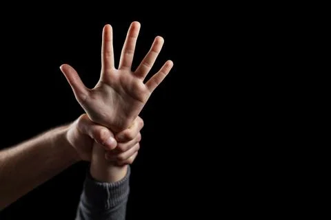 Stop hand. Concept against something, stop violence against Women and rape,.. Stock Photos