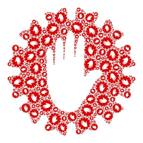 Stop Hand Coronavirus Recursion Icon Mosaic of Self Items Stock Illustration