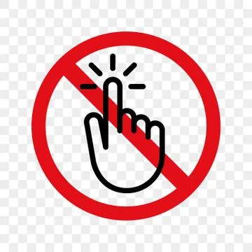 Stop hand finger sign vector no touch icon Illustrazione stock